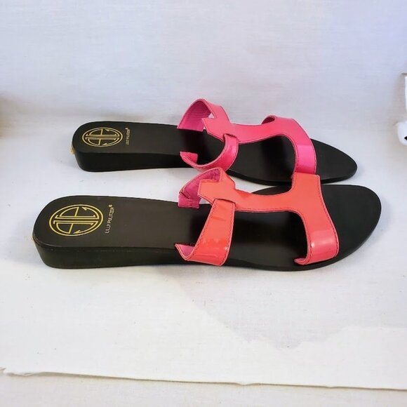 Lilly Pulitzer Phipps Slide Princess Pink Patent Leather Sandals Size 10B NWOB - Picture 10 of 10